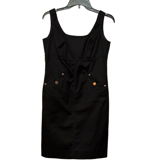 Etcetera Black  Sleeveless Goldtone Hardware Back Zip Dress Size 4 - Picture 2 of 8